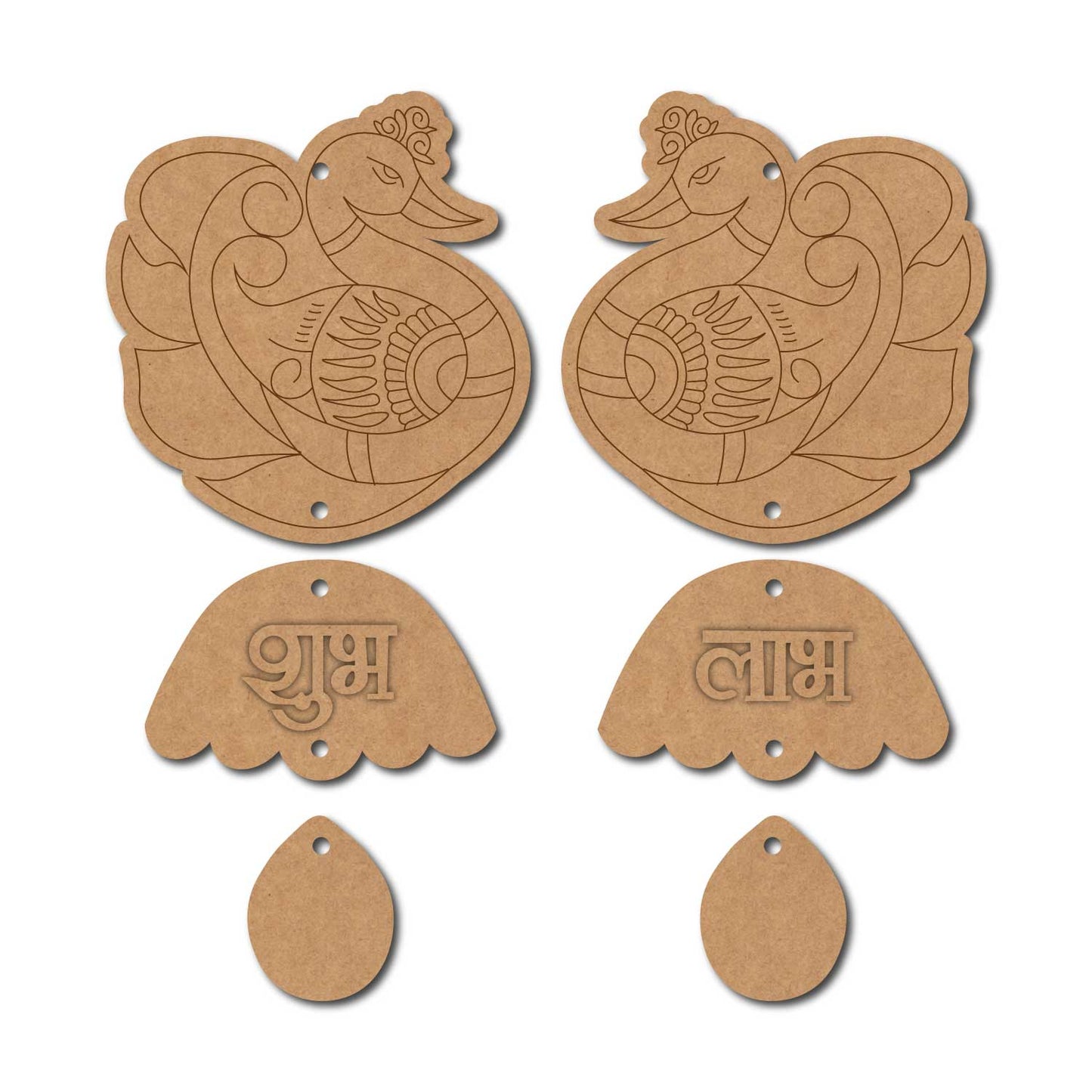 Peacocks Shubh Labh Pre Marked Base MDF Design 2
