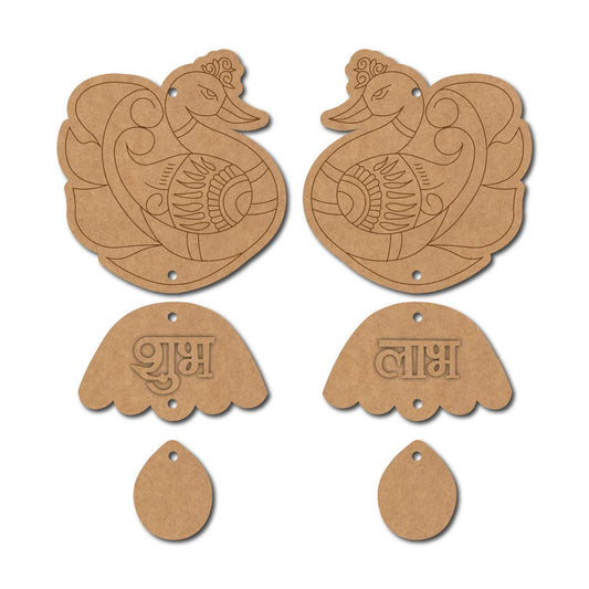 Peacock Shubh Labh Pre Marked Base MDF Design 2