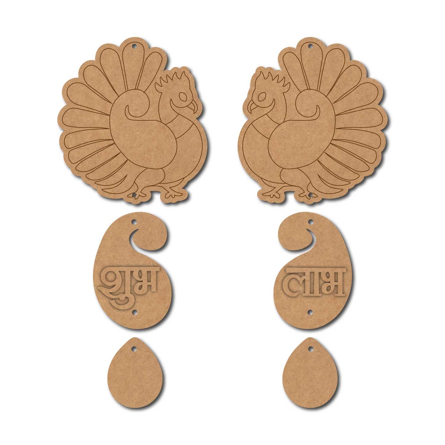 Peacocks Shubh Labh Pre Marked Base MDF Design 3