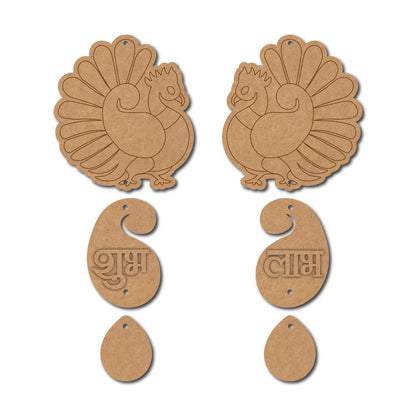 Peacocks Shubh Labh Pre Marked Base MDF Design 3