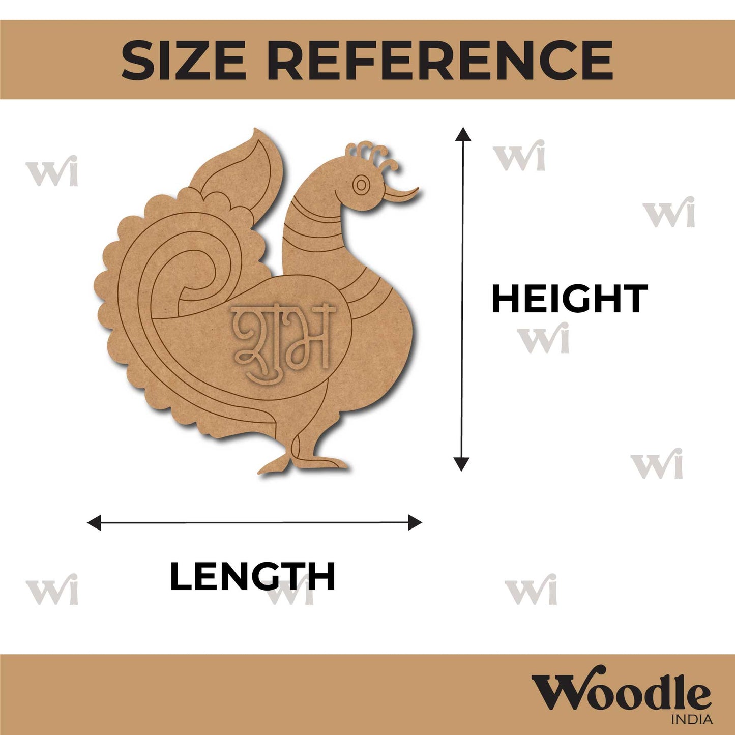 Peacocks Shubh Labh Pre Marked Base MDF Design 4