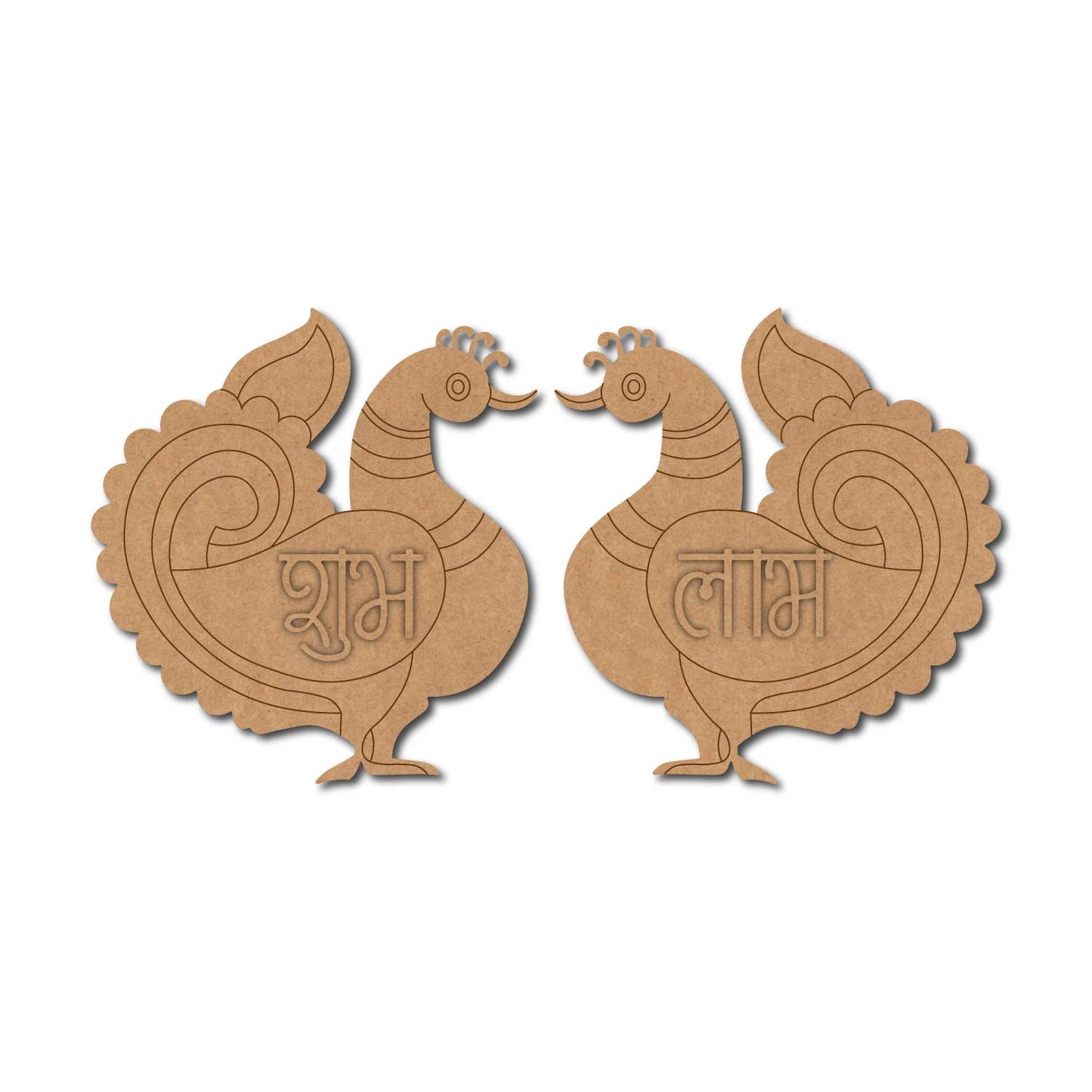 Peacocks Shubh Labh Pre Marked Base MDF Design 4