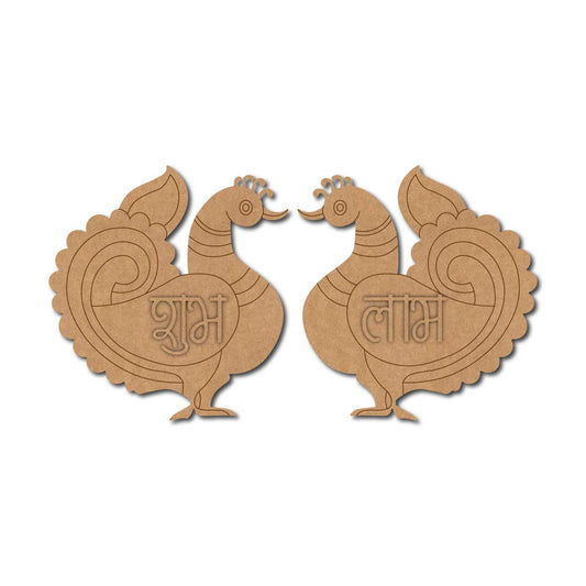 Peacocks Shubh Labh Pre Marked Base MDF Design 4