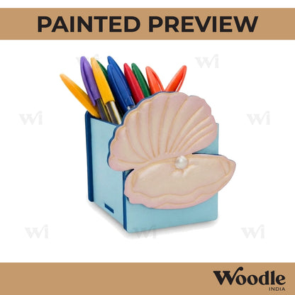 Pearl Sea Shell Pen Stand MDF Design 1