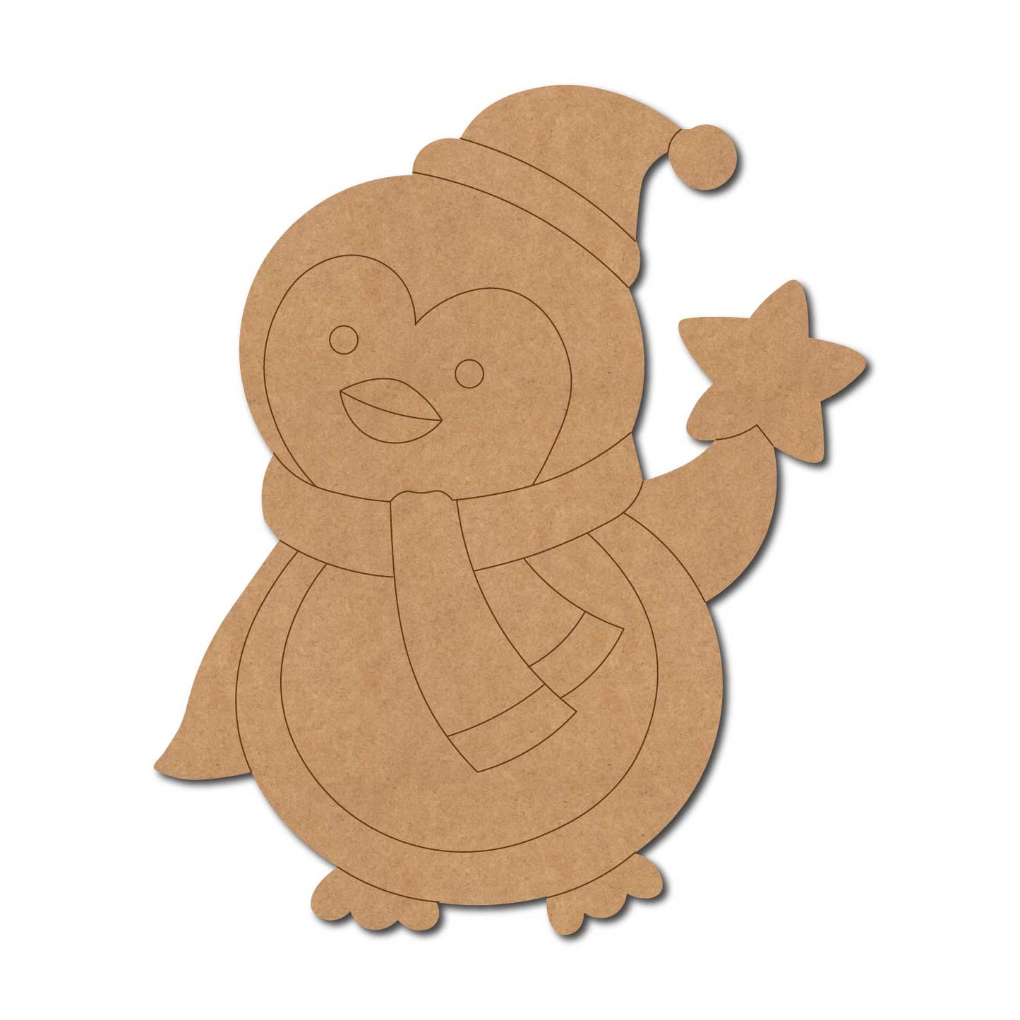 Penguin Christmas Pre Marked MDF Design 1