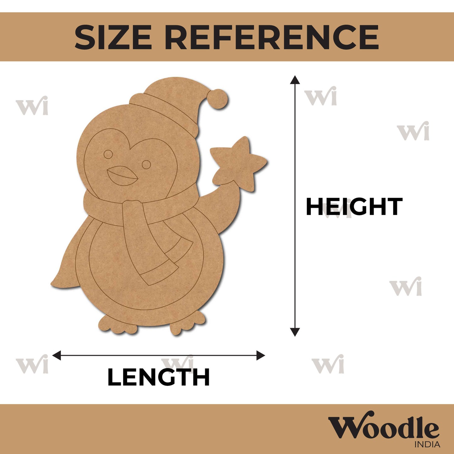 Penguin Christmas Pre Marked MDF Design 1