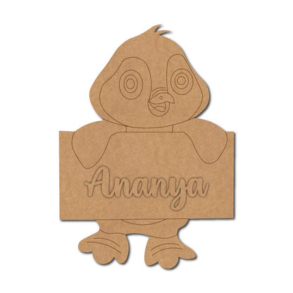 Penguin Nameplate Pre Marked MDF Design 1