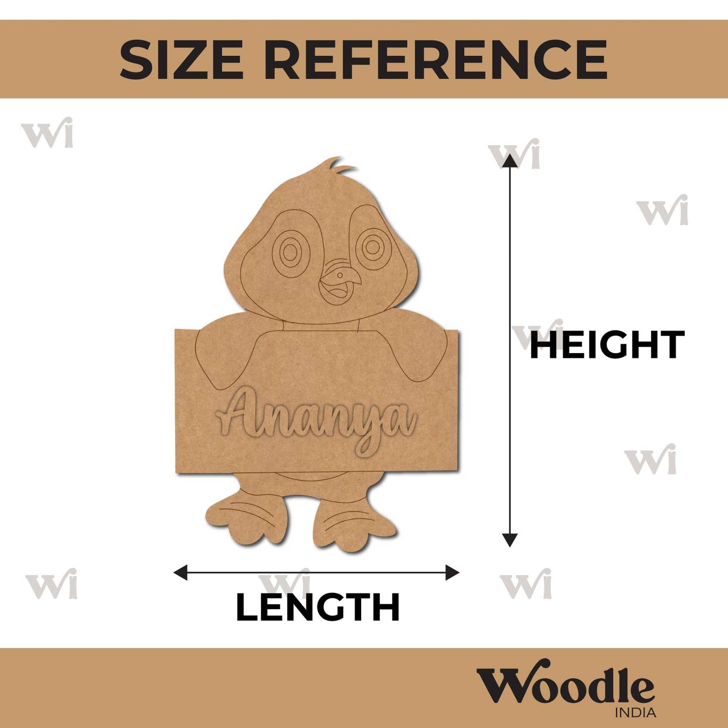 Penguin Nameplate Pre Marked MDF Design 1