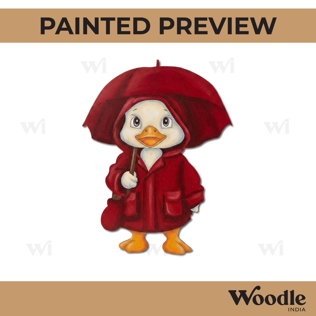 Penguin Under Umbrella Pre Marked MDF Design 1