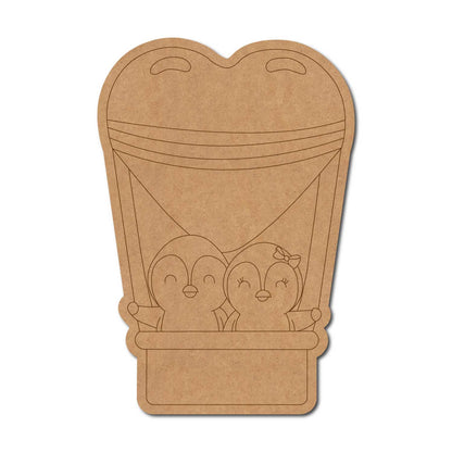 Penguins Hot Air Balloon Pre Marked MDF Design 1
