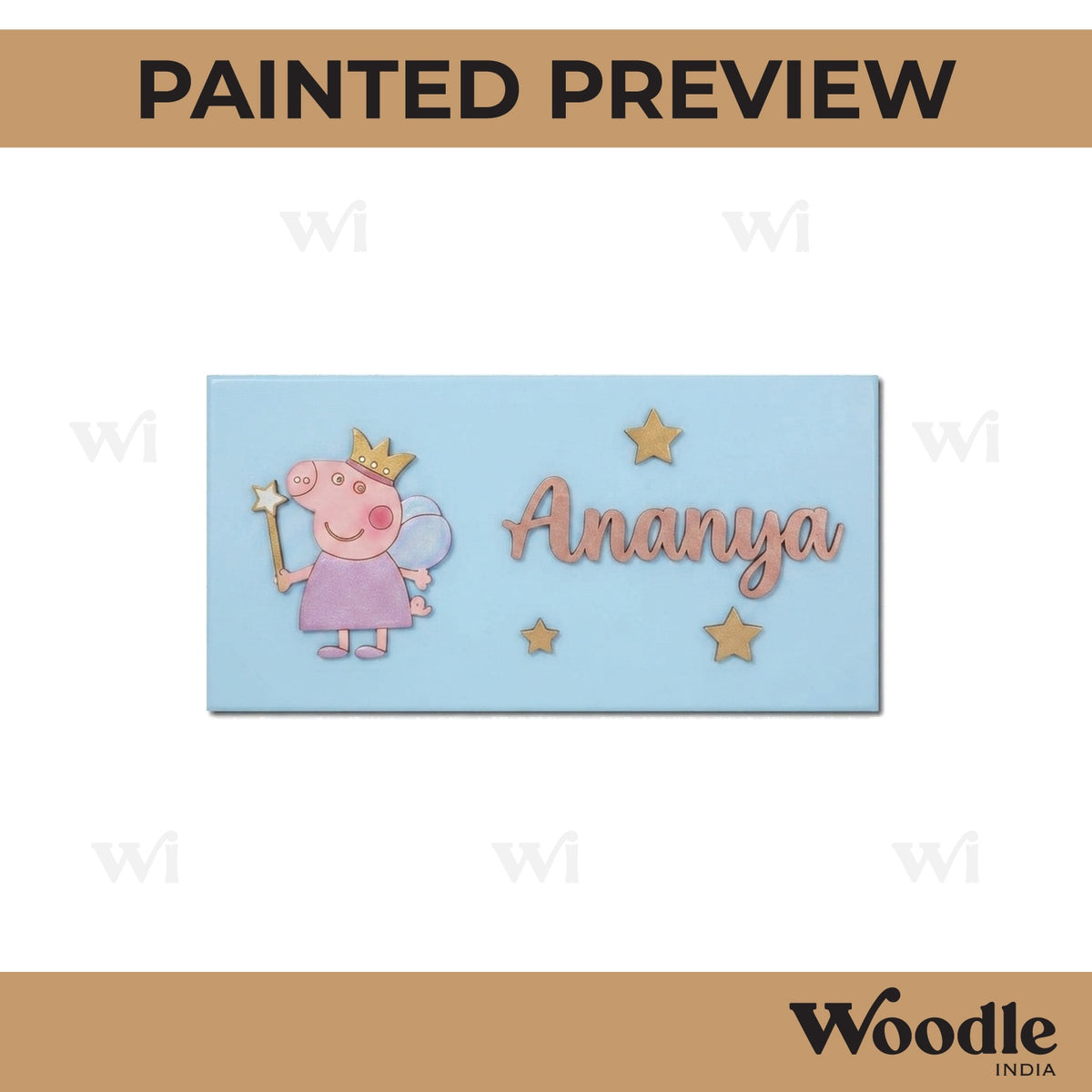 Peppa Pig Kids Nameplate MDF Design 1