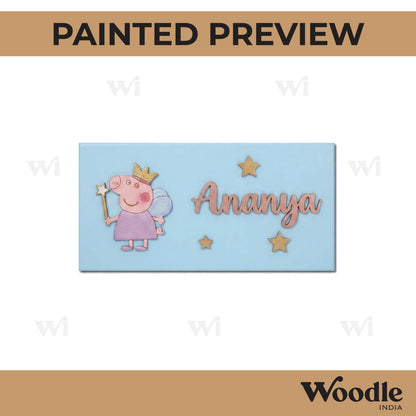 Peppa Pig Kids Nameplate MDF Design 1