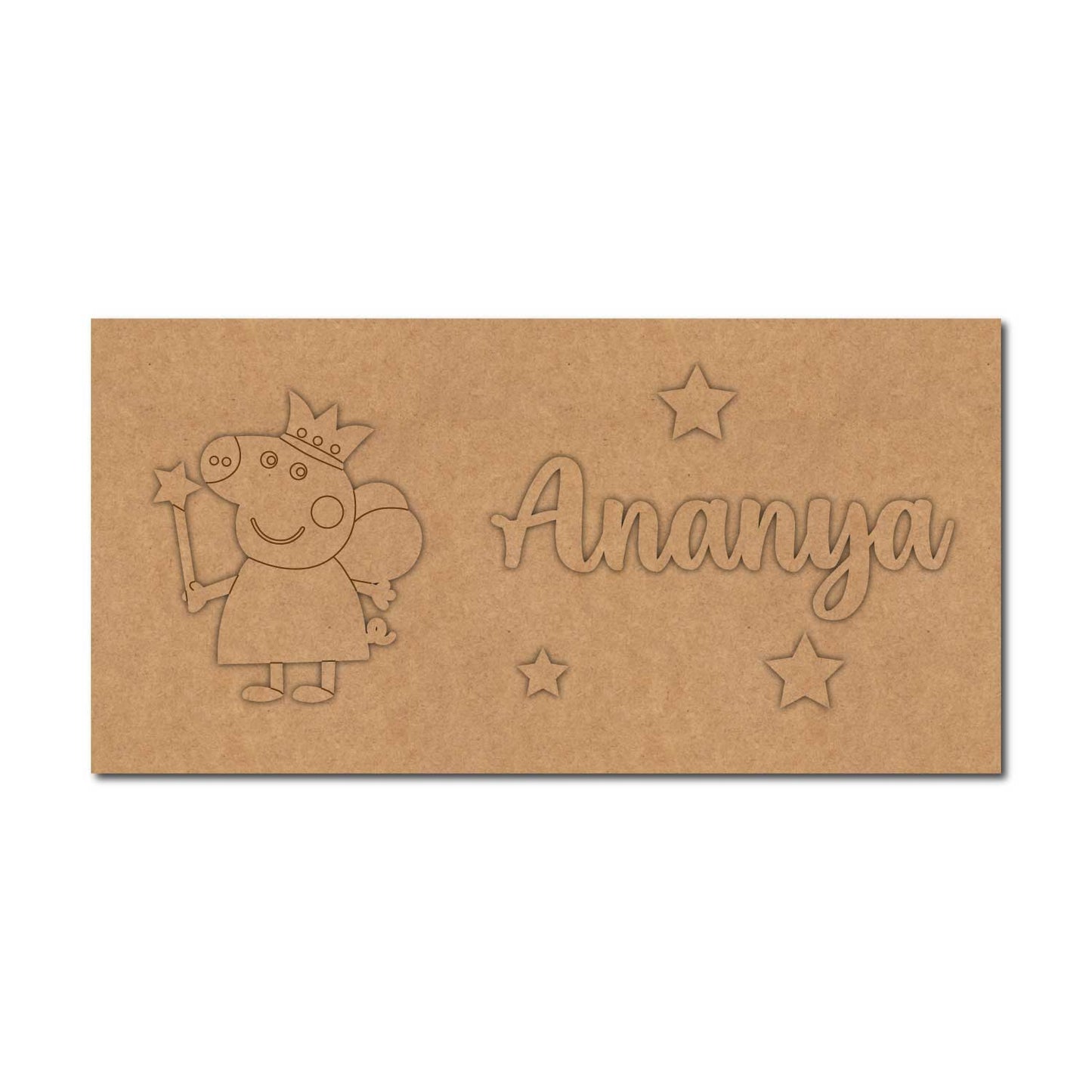 Peppa Pig Kids Nameplate MDF Design 1