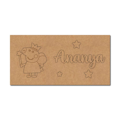 Peppa Pig Kids Nameplate MDF Design 1