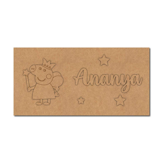 Peppa Pig Kids Nameplate MDF Design 1