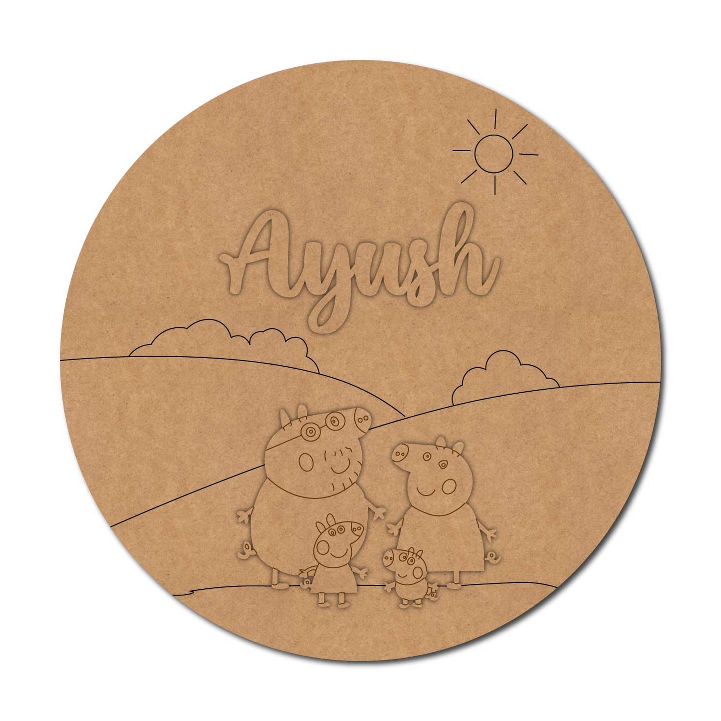 Peppa Pig Nameplate MDF Design 1