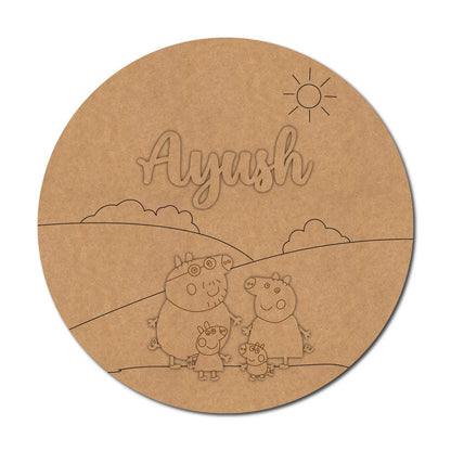 Peppa Pig Nameplate MDF Design 1
