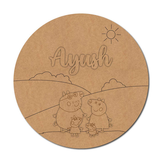 Peppa Pig Nameplate MDF Design 1