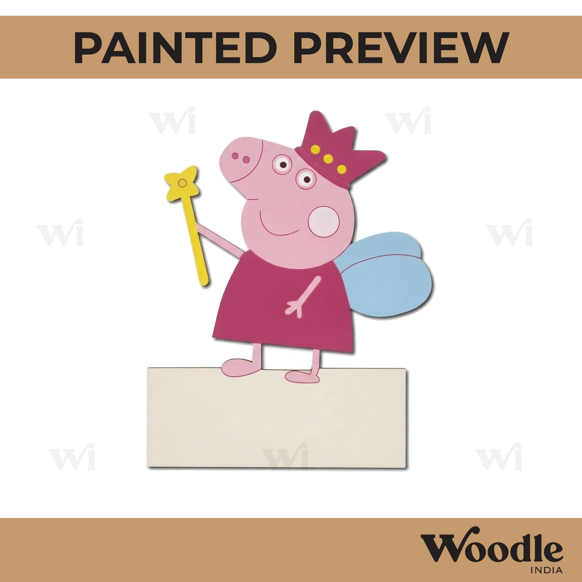 Peppa Pig Nameplate Pre Marked MDF Design 1