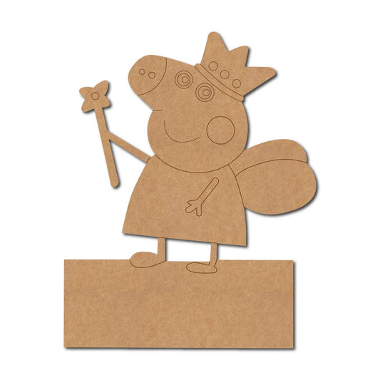 Peppa Pig Nameplate Pre Marked MDF Design 1