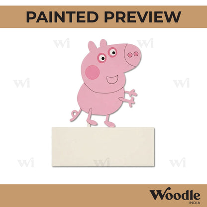Peppa Pig Nameplate Pre Marked MDF Design 2