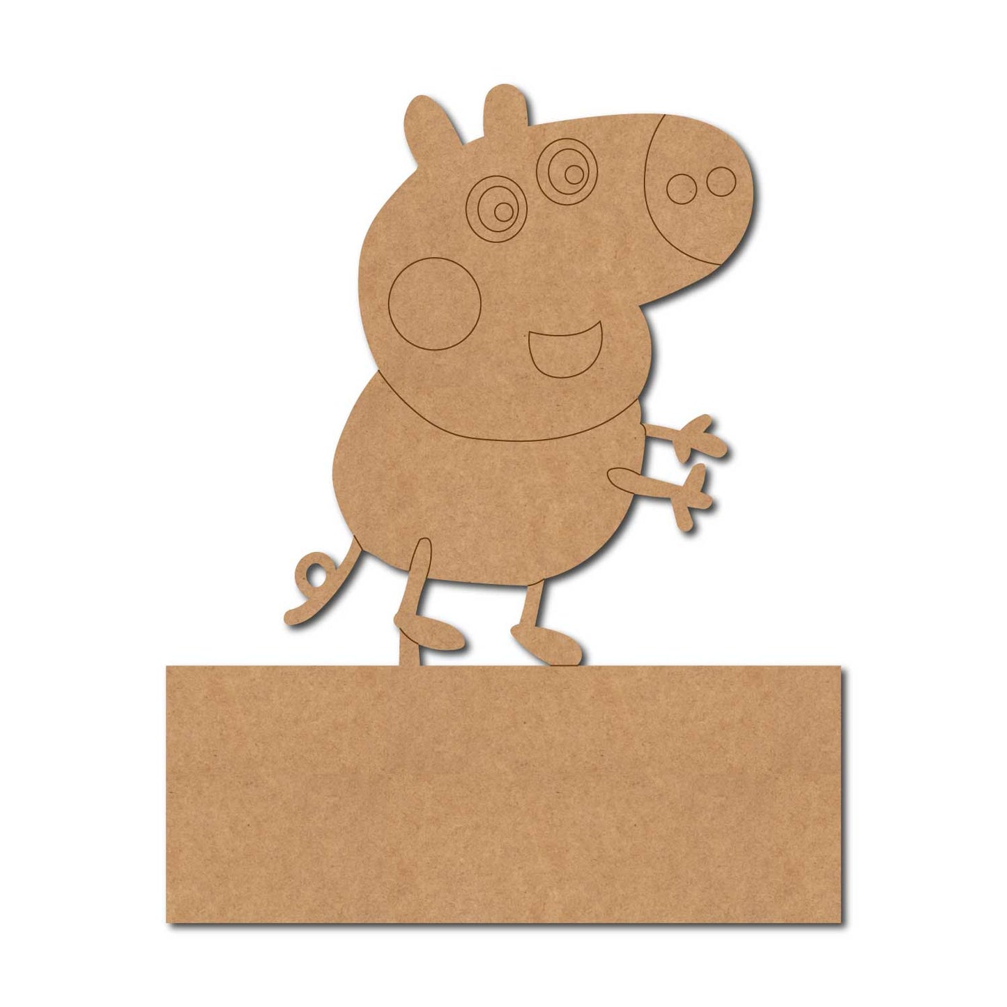 Peppa Pig Nameplate Pre Marked MDF Design 2