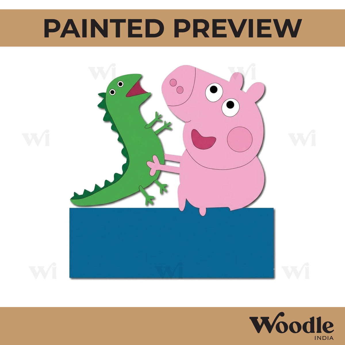 Peppa Pig Nameplate Pre Marked MDF Design 3