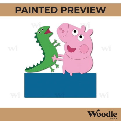 Peppa Pig Nameplate Pre Marked MDF Design 3