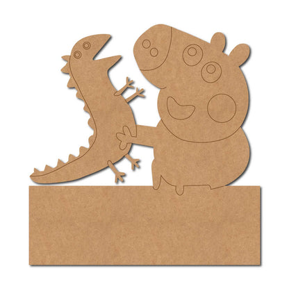 Peppa Pig Nameplate Pre Marked MDF Design 3
