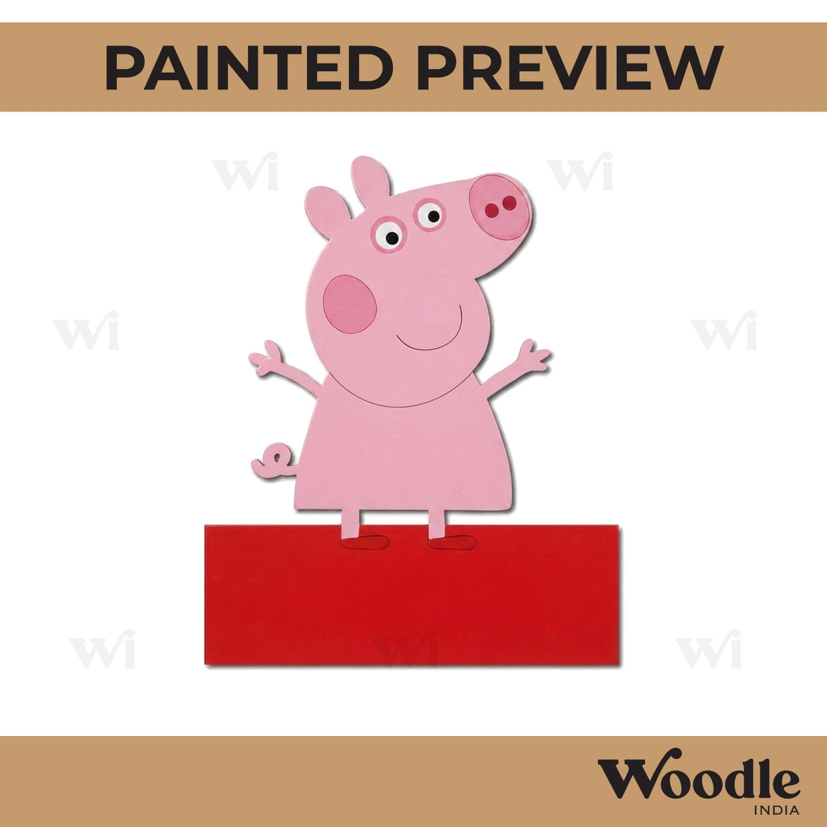 Peppa Pig Nameplate Pre Marked MDF Design 4