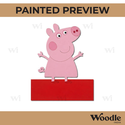 Peppa Pig Nameplate Pre Marked MDF Design 4