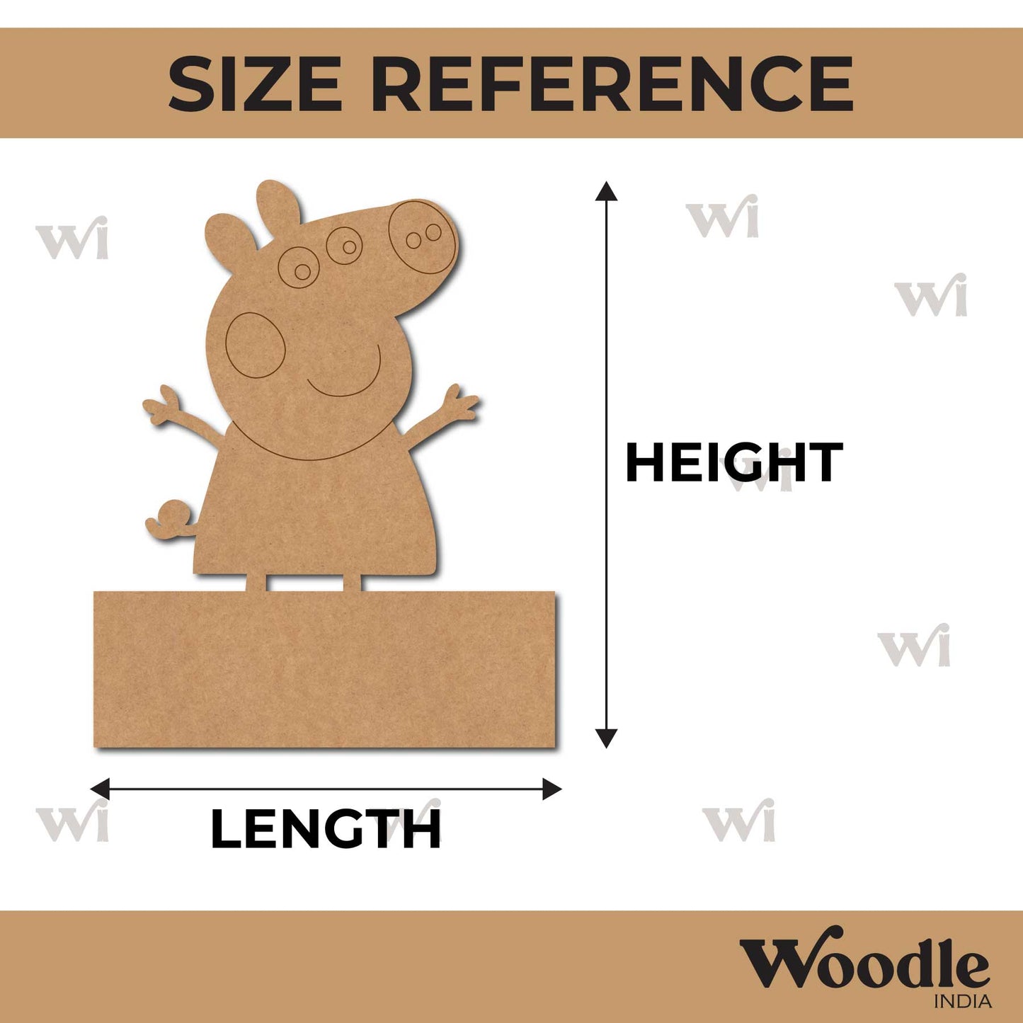 Peppa Pig Nameplate Pre Marked MDF Design 4