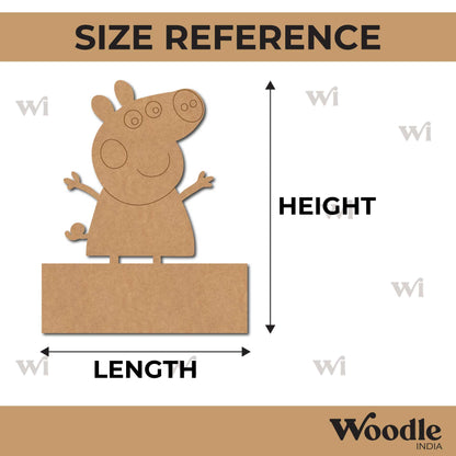 Peppa Pig Nameplate Pre Marked MDF Design 4