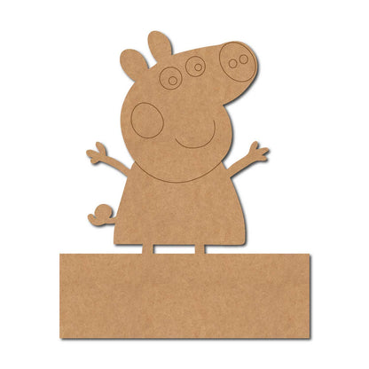 Peppa Pig Nameplate Pre Marked MDF Design 4