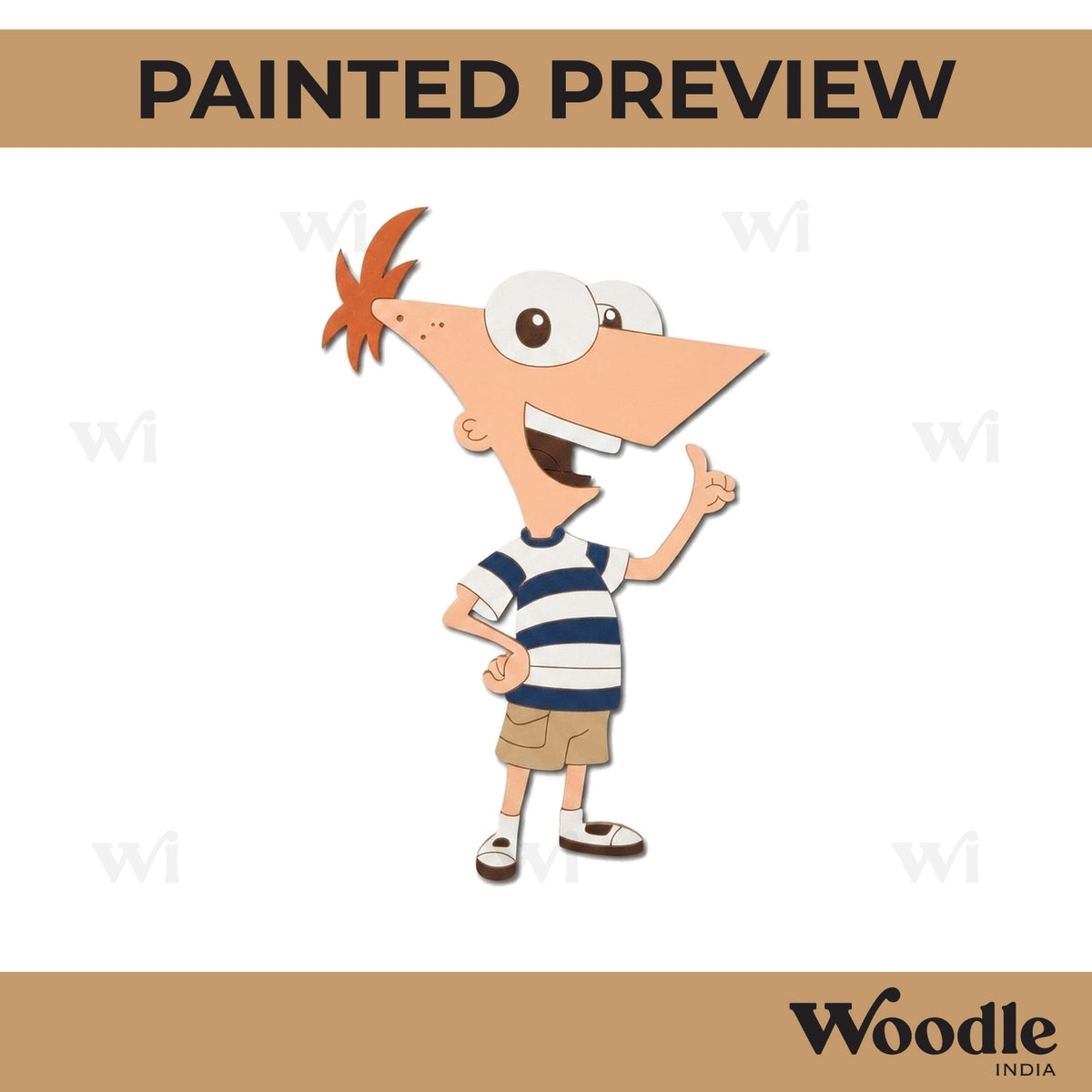 Phineas Cartoon Boy Pre Marked MDF Design 1