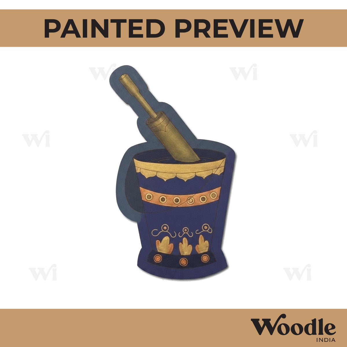 Pichkari In Bucket Pre Marked MDF Design 1