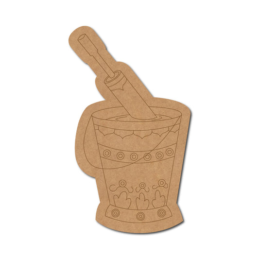 Pichkari In Bucket Pre Marked MDF Design 1