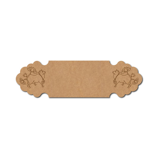 Pichwai Cow And Lotus Nameplate MDF Design 1