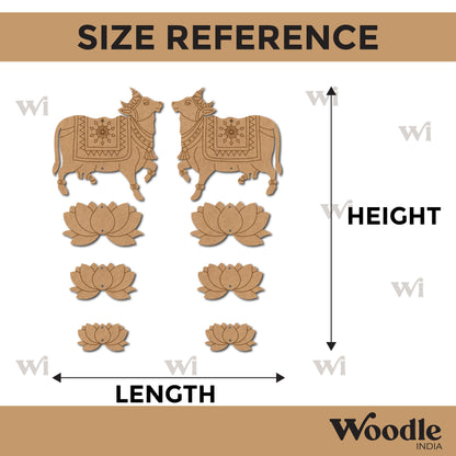 Pichwai Cow And Lotus Pre Marked MDF Design 12