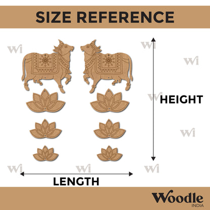 Pichwai Cow And Lotus Pre Marked MDF Design 15