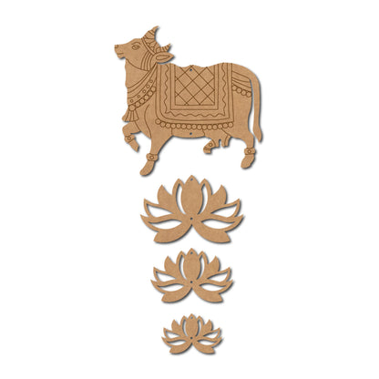 Pichwai Cow And Lotus Pre Marked MDF Design 17