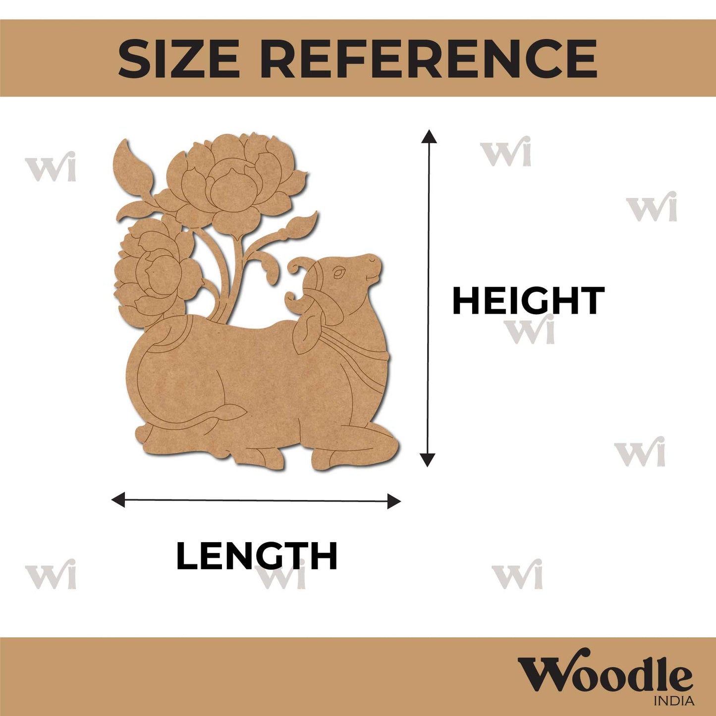 Pichwai Cow And Lotus Pre Marked MDF Design 20