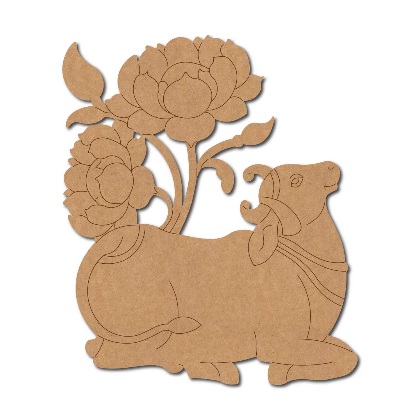 Pichwai Cow And Lotus Pre Marked MDF Design 20