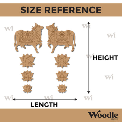 Pichwai Cow And Lotus Pre Marked MDF Design 9