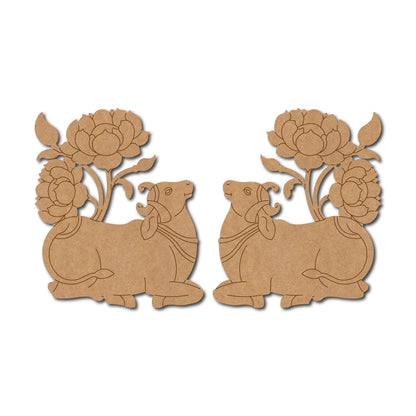 Pichwai Cow And Lotus Set Pre Marked MDF Design 1