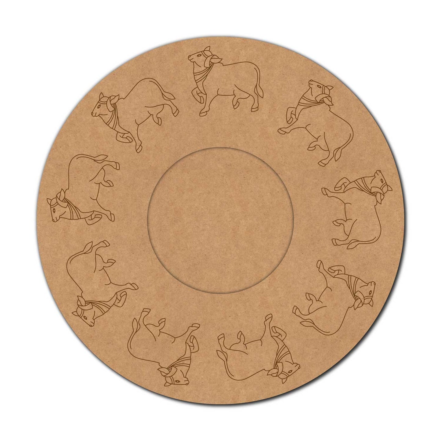 Pichwai Cow Diya Tealight Holder Pre Marked MDF Design 2