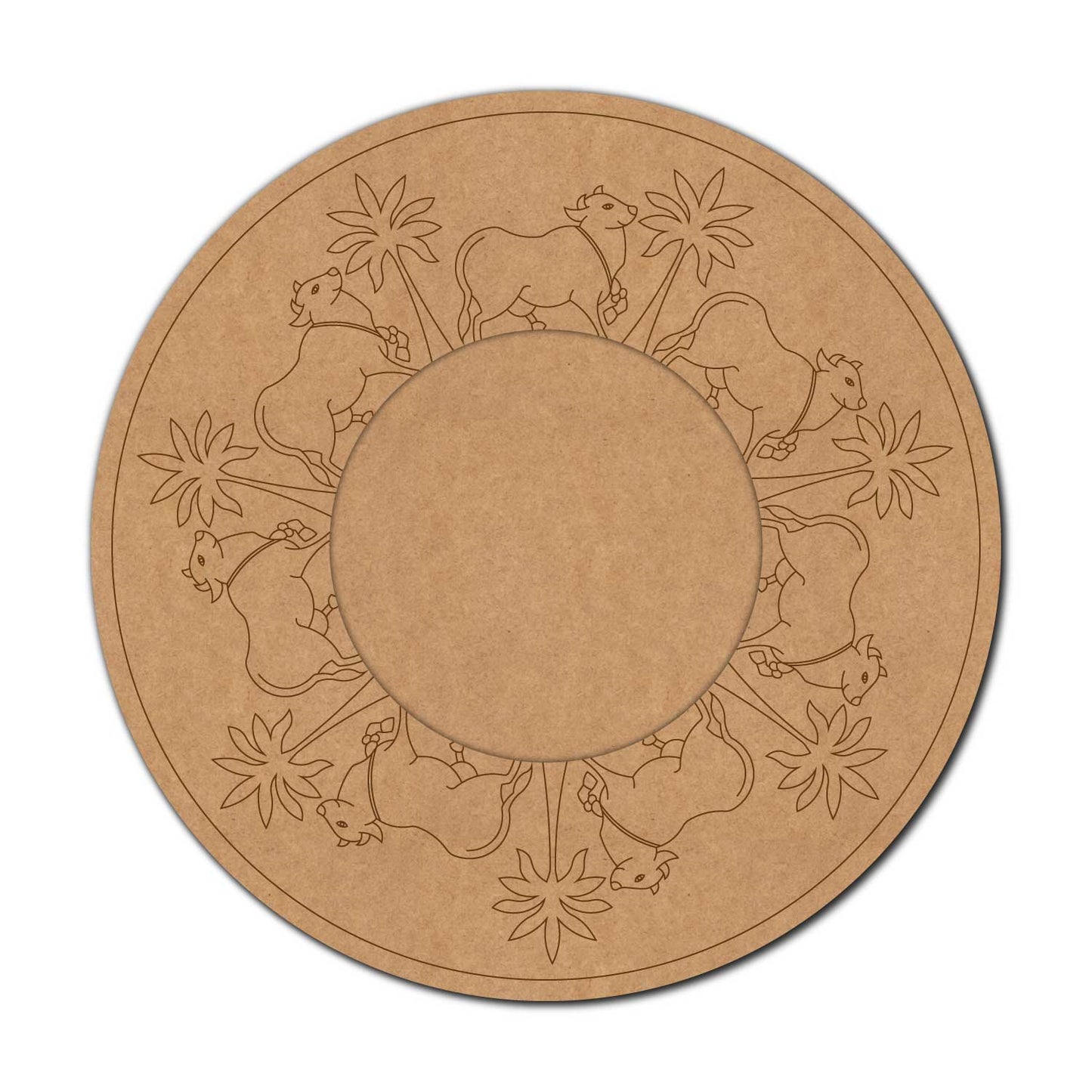 Pichwai Cow Mirror Pre Marked Base MDF Design 1