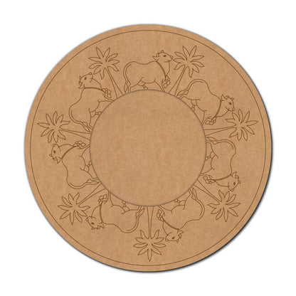 Pichwai Cow Mirror Pre Marked Base MDF Design 1