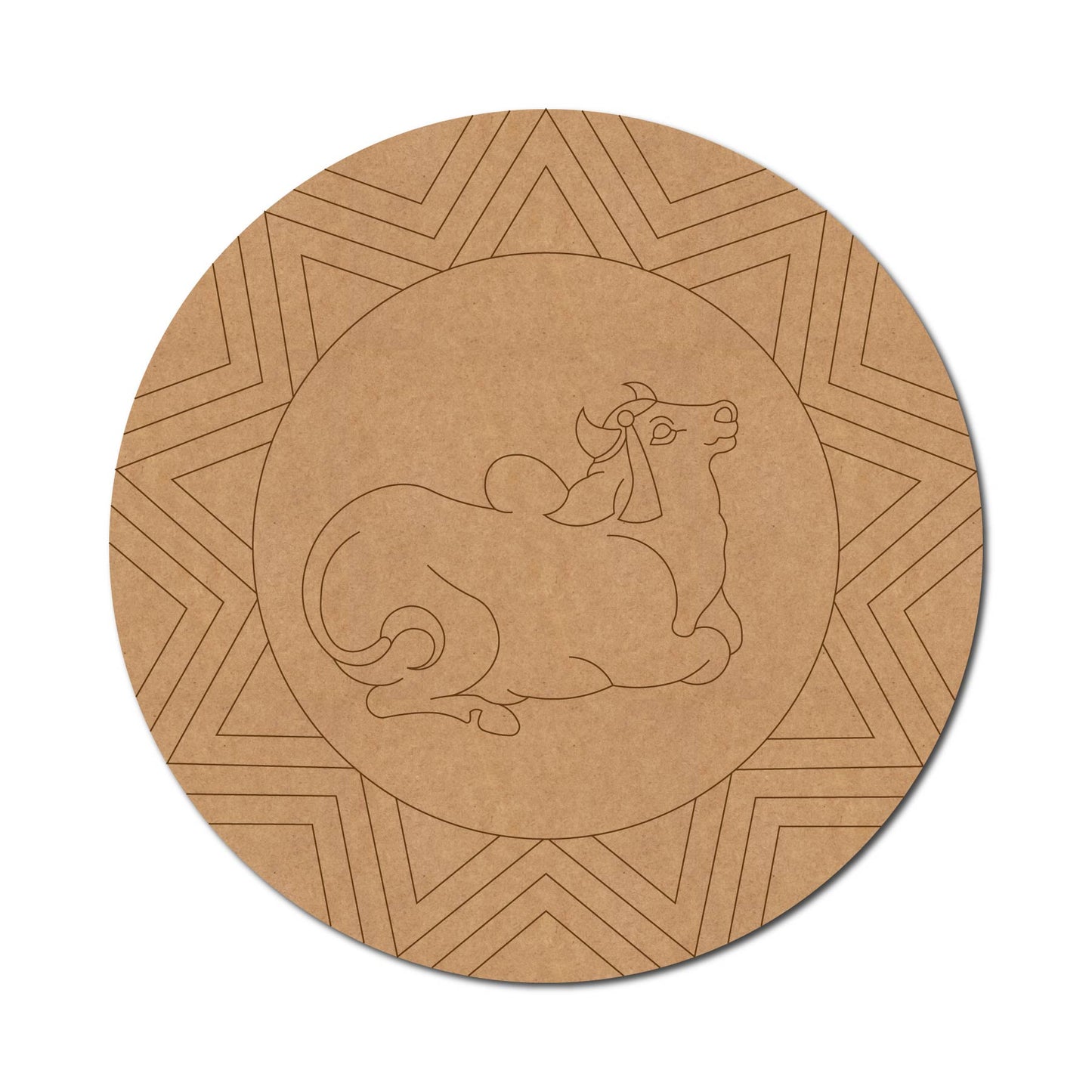 Pichwai Cow Pre Marked Round MDF Design 10