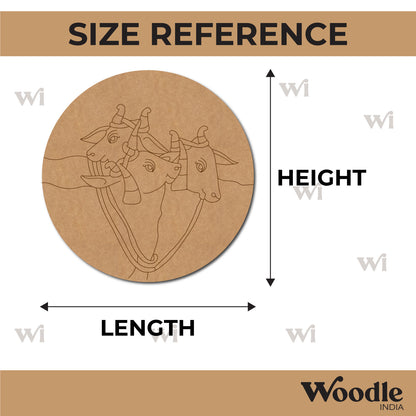 Pichwai Cow Pre Marked Round MDF Design 11
